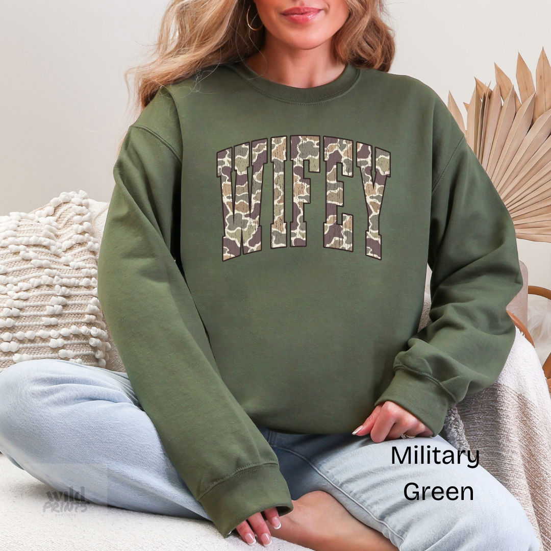 WIFEY Camo Sweatshirt