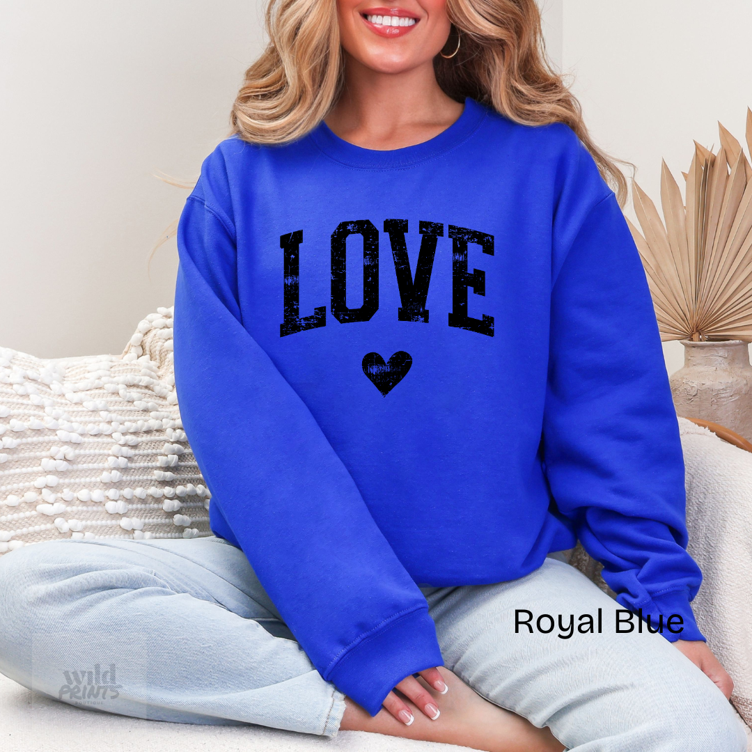 Vintage LOVE Crewneck Sweatshirt- Black
