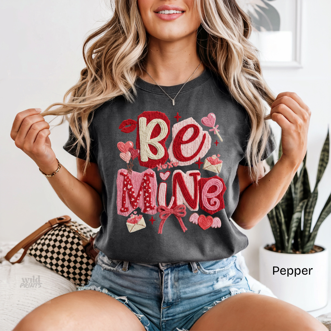 Be Mine Faux Yarn Comfort Colors Shirt
