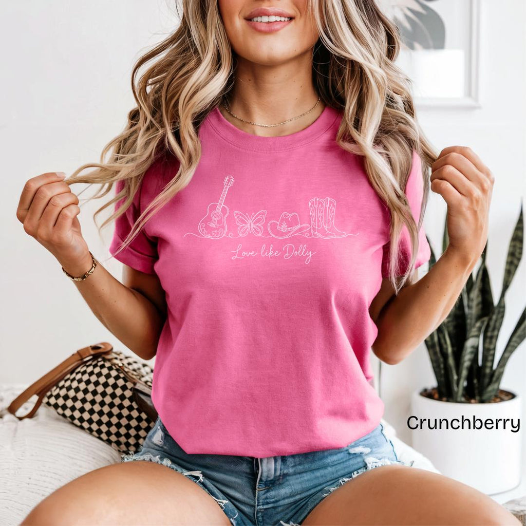 Love Like Dolly Guitar and Boots Comfort Colors T-Shirt