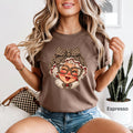 Mrs Claus Leopard Bow Comfort Colors T-Shirt