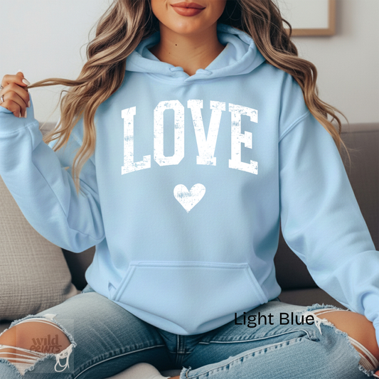 Vintage LOVE HOODIE- White