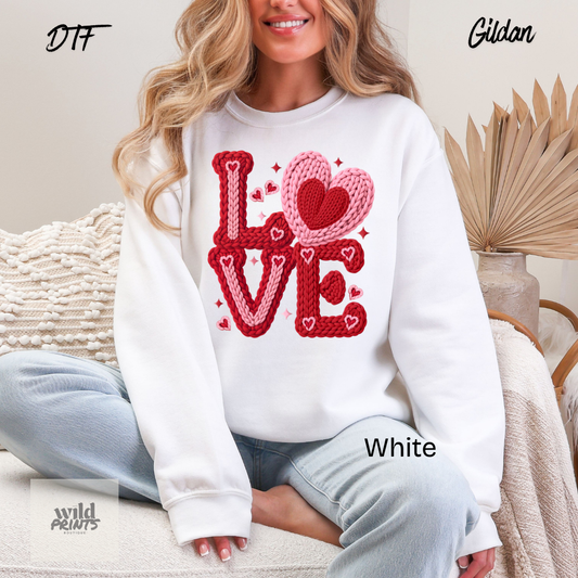 LOVE Faux Yarn Crewneck