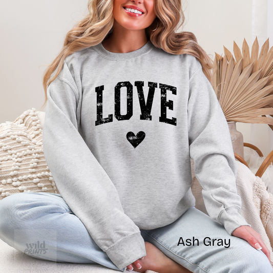 Vintage LOVE Crewneck Sweatshirt- Black
