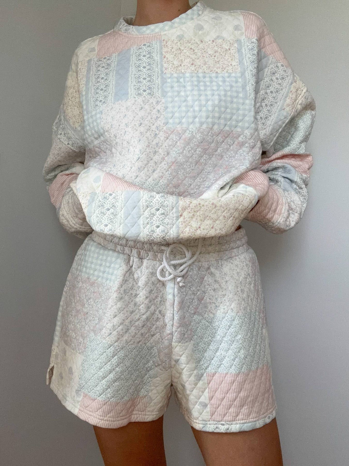 SPRING PRESALE- Shades of Blue Quilted Crewneck