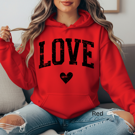 Vintage LOVE HOODIE- Black