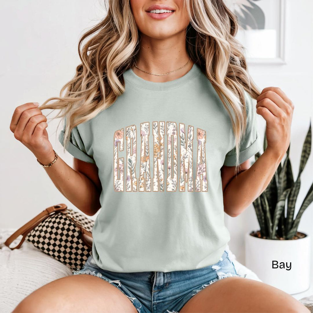 GRANDMA Wildflower Varsity Comfort Colors T-Shirt