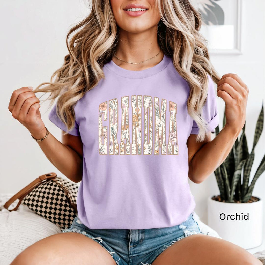 GRANDMA Wildflower Varsity Comfort Colors T-Shirt