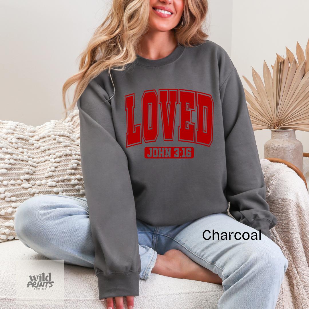 Loved John 3:16 Gildan Crewneck Sweatshirt