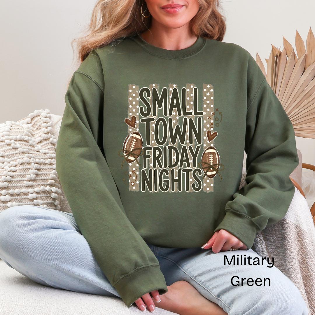 Small Town Friday Nights Football Gildan Crewneck Sweatshirt