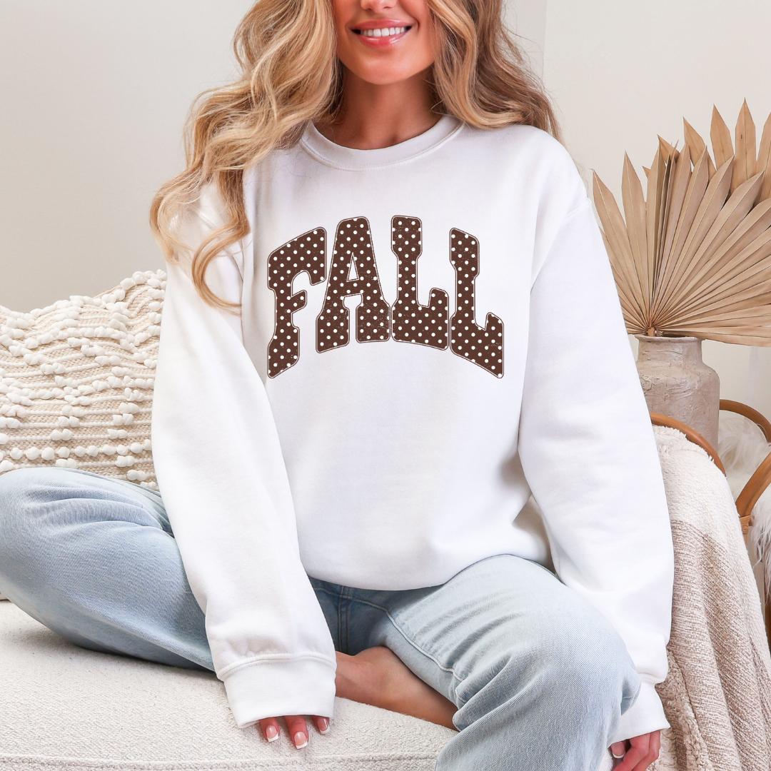 FALL Polka Dot Gildan Crewneck Sweatshirt