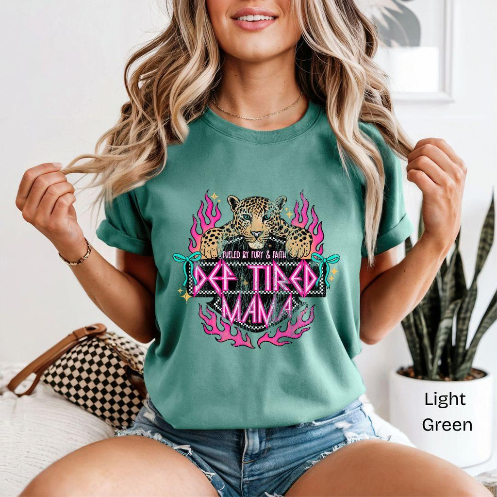 Def Tired Mama Leopard Comfort Colors T-Shirt