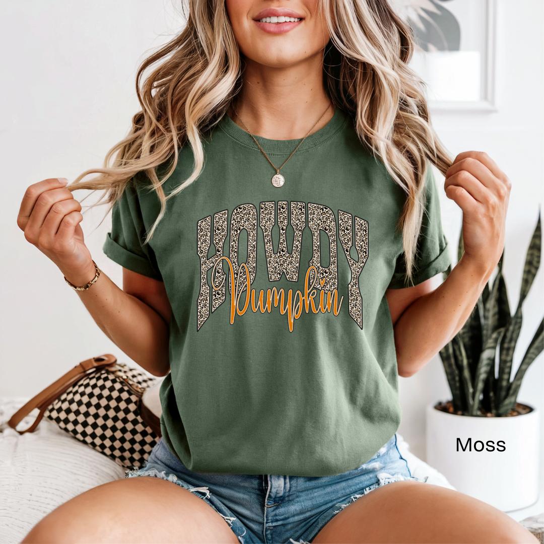 Howdy Pumpkin Leopard Comfort Colors T-Shirt