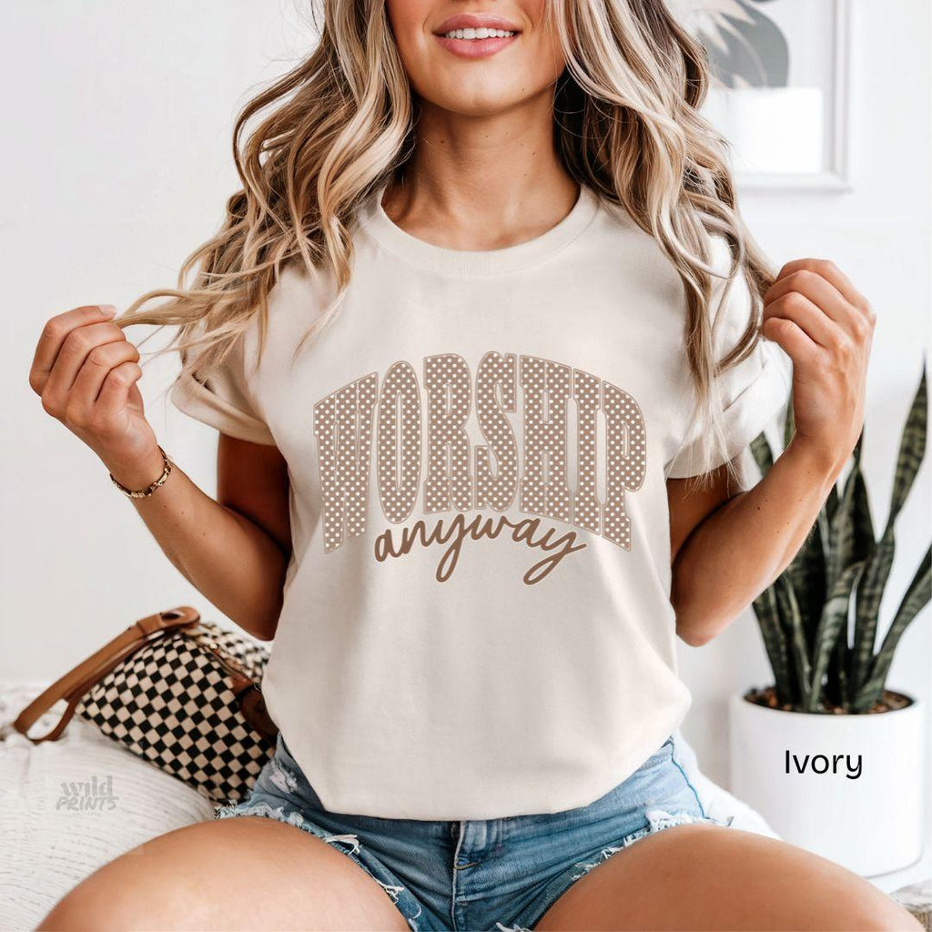 Worship Anyway Polka Dot Comfort Colors T-Shirt