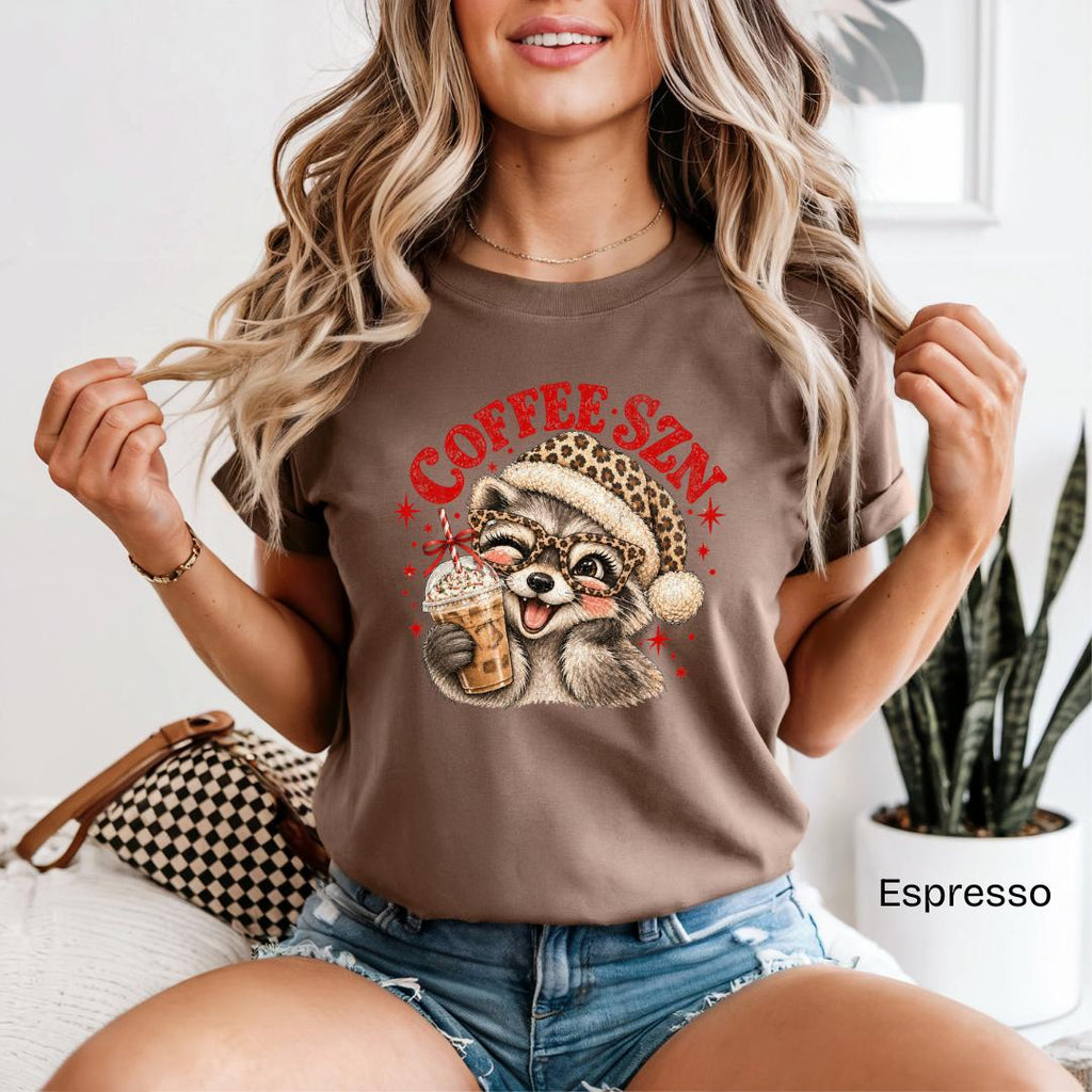 Coffee SZN Raccoon Comfort Colors T-Shirt