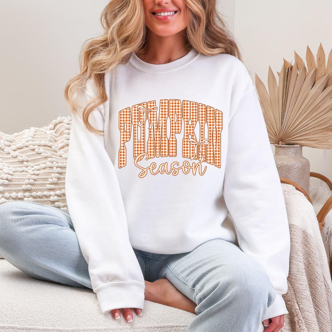 Vintage Pumpkin Season Gildan Crewneck Sweatshirt