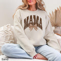 MAMA Polka Dot Gingham Bow Gildan Crewneck Sweatshirt