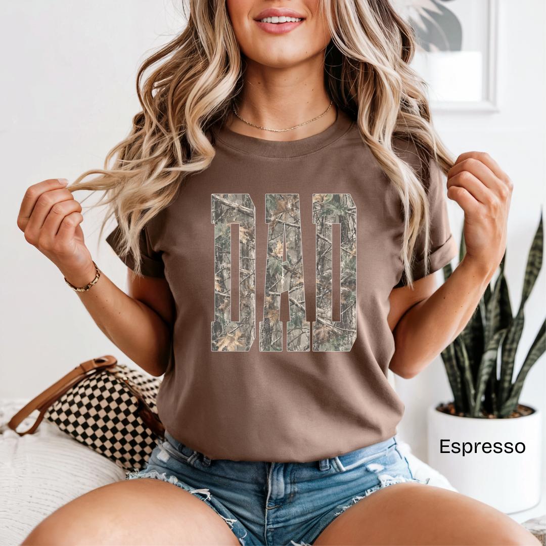 DAD Camo Varsity Comfort Colors T-Shirt