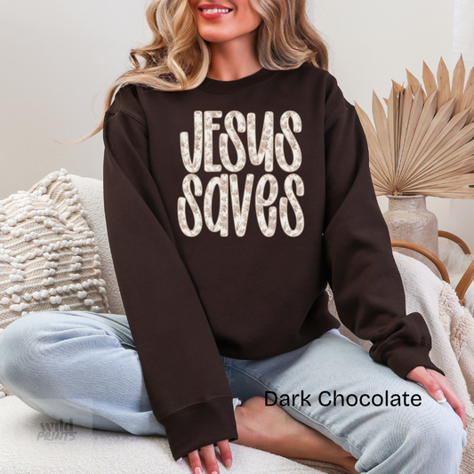 JESUS SAVES Crewneck
