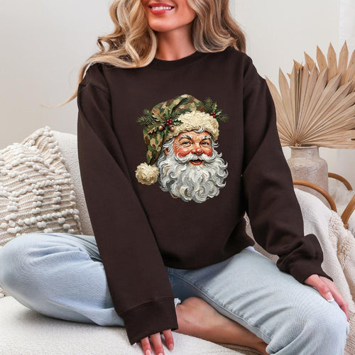 Camo Santa Gildan Crewneck Sweatshirt
