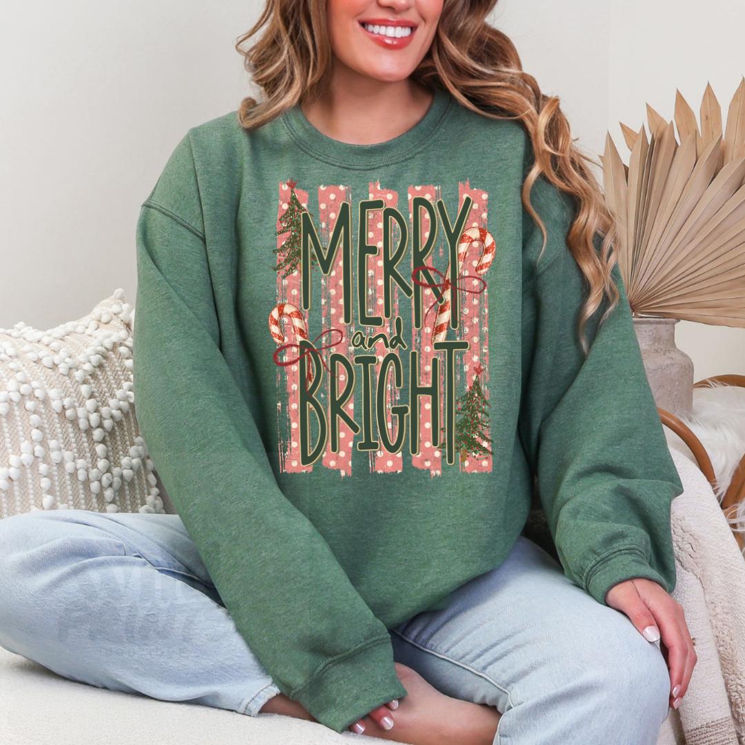 Merry & Bright Gildan Crewneck Sweatshirt