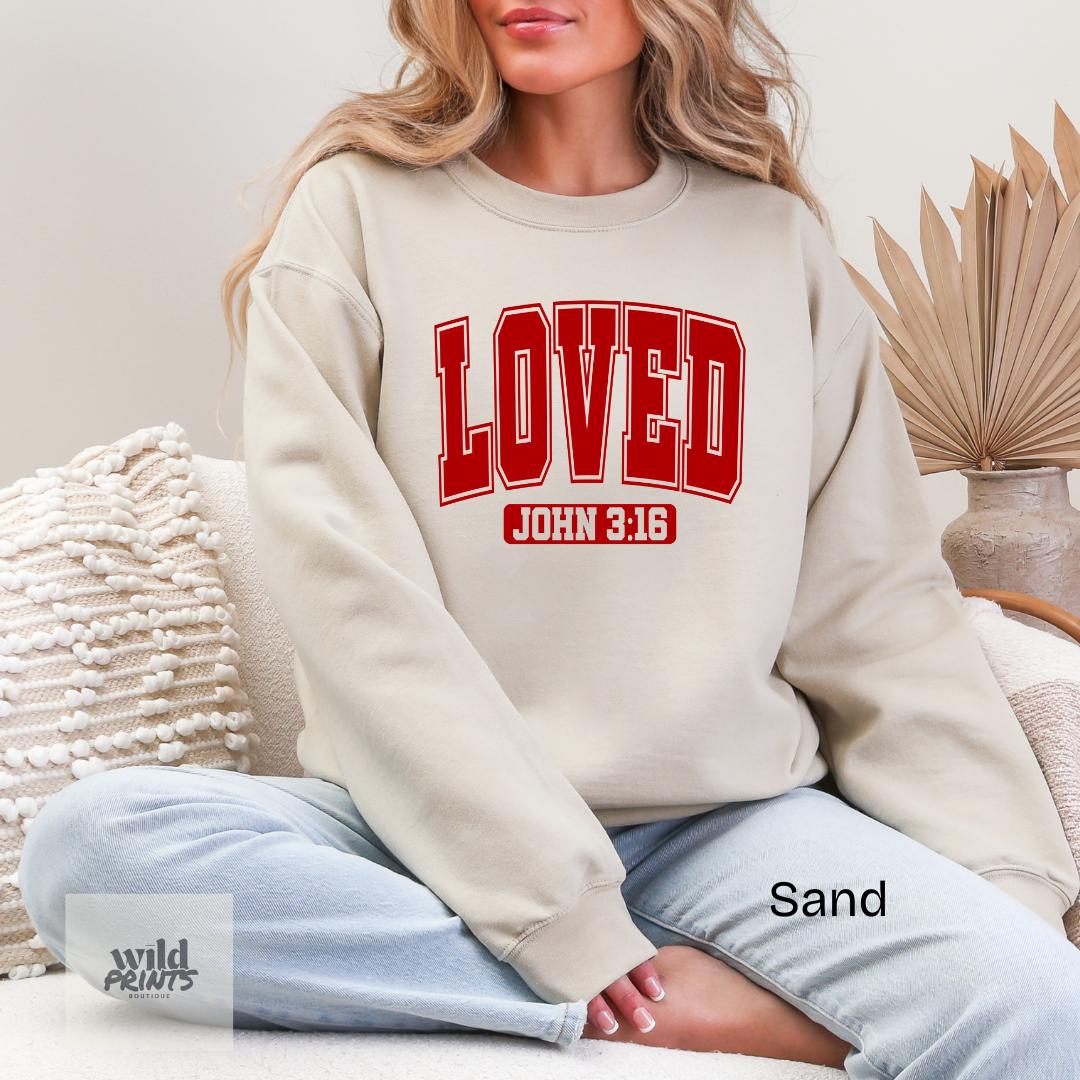 Loved John 3:16 Gildan Crewneck Sweatshirt