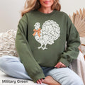 Lace Turkey Gingham Bow Gildan Crewneck Sweatshirt