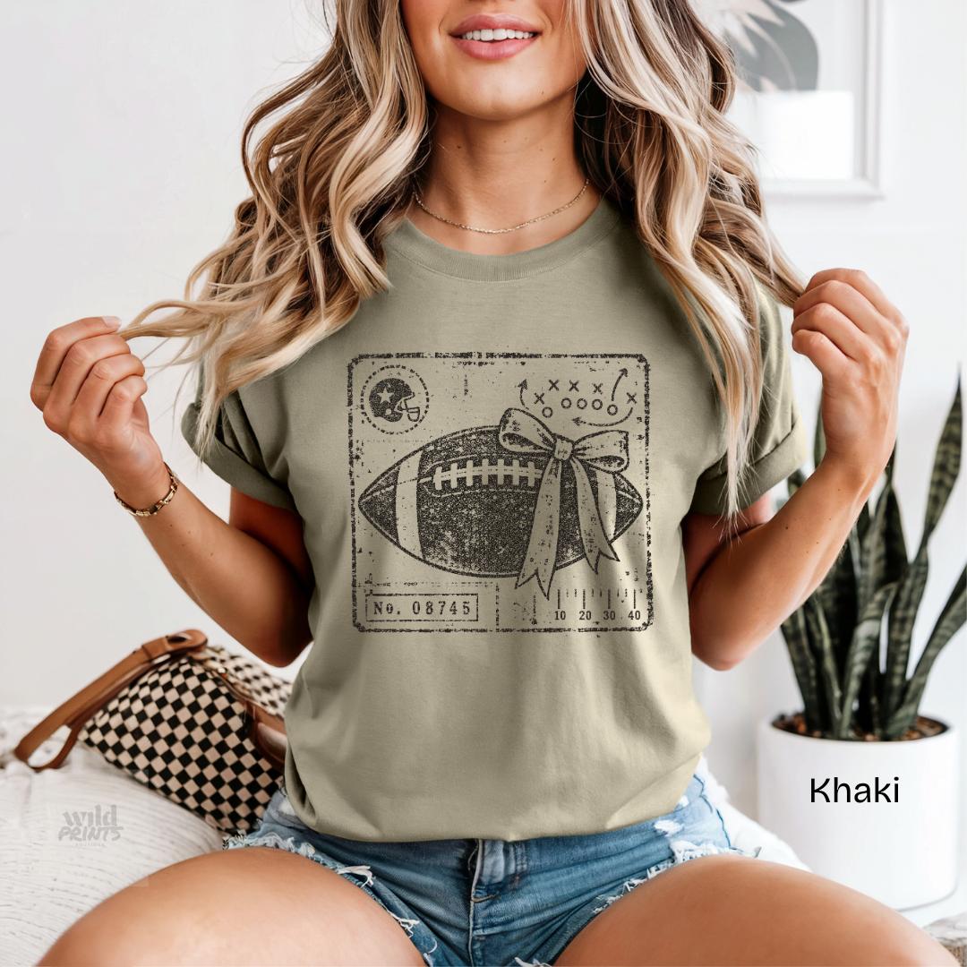 Football Coquette Bow Comfort Colors T-Shirt