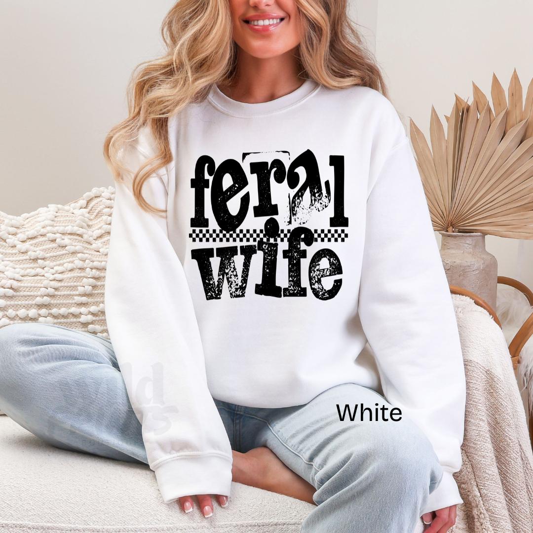 Feral Wife Gildan Crewneck Sweatshirt