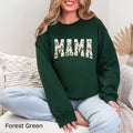 MAMA Mallard Duck Varsity Gildan Crewneck Sweatshirt in Forest Green